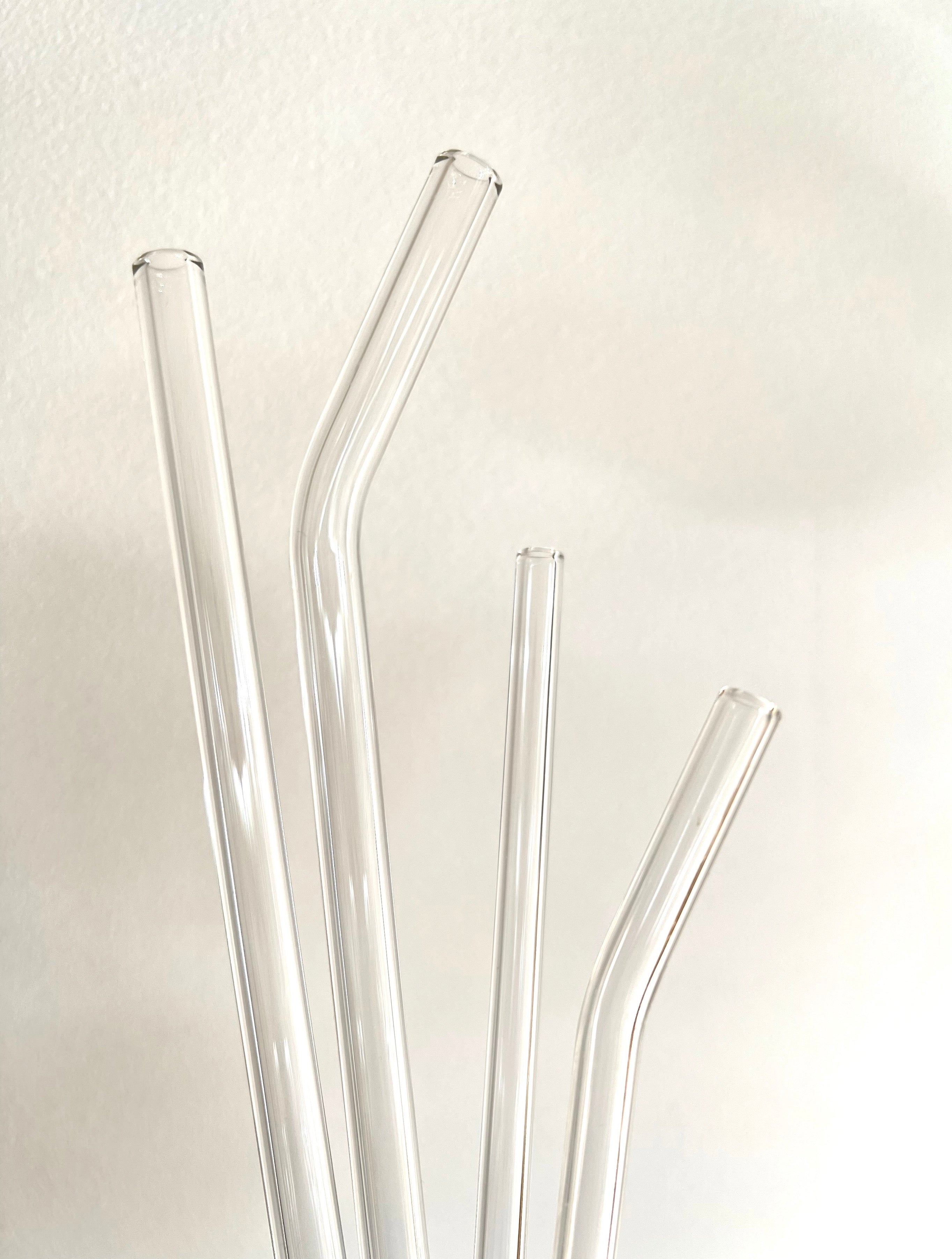Clear Barely Bent Glass Straw Set of 4 - Strawesome